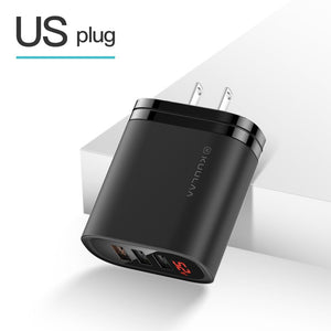 KUULAA Quick Charge 3.0 USB Charger 30W QC3.0 QC Fast Charging Multi Plug Mobile Phone Charger For iPhone Samsung Xiaomi Huawei