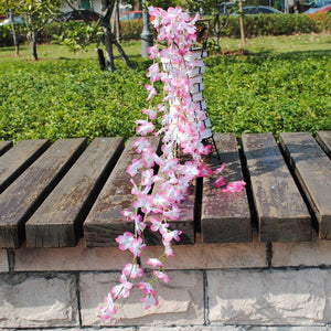 Artificial Vine Flowers Silk Fake Wisteria Ivy Vine Garden Hanging Flower Plant Home Wedding Party Decor Valentines Day Gift