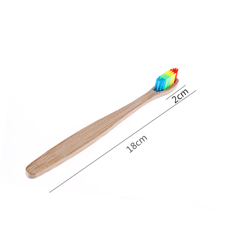 OSHIONER 1PC Natural Bamboo Handle Toothbrush Rainbow Colorful Whitening Soft Bristles Bamboo Toothbrush Eco-friendly Oral Care