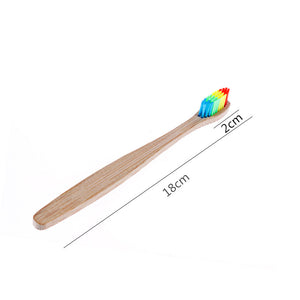 OSHIONER 1PC Natural Bamboo Handle Toothbrush Rainbow Colorful Whitening Soft Bristles Bamboo Toothbrush Eco-friendly Oral Care