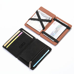 eTya Fashion Men Slim Wallet  Male Small Zipper Coin ID Business Credit Card Holder Wallets Purses Bag Pouch Case