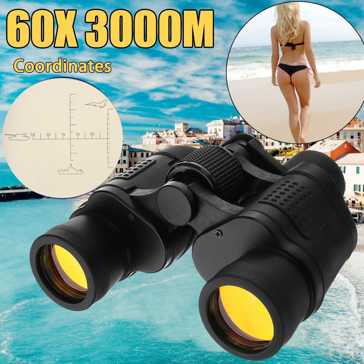 SGODDE 60x60 Optical Telescope Binocular HD Optic Night Vision 3000M For outdoor bird watching travelling hunting camping