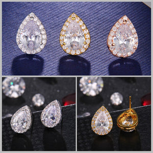 Nigerian Water Drop Cubic Zirconia Wedding Jewelry Sets inlay Luxury Crystal Bridal Jewelry Set Gifts For Bridesmaids AS099