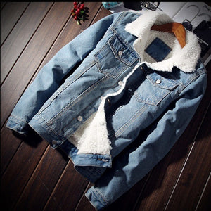 Winter New Year Hot Jeans Jacket Men Windbreaker Warm Coat Casual Pocket Hip Hop Streetwear Male Denim Jacket Skt Plus Size 5XL