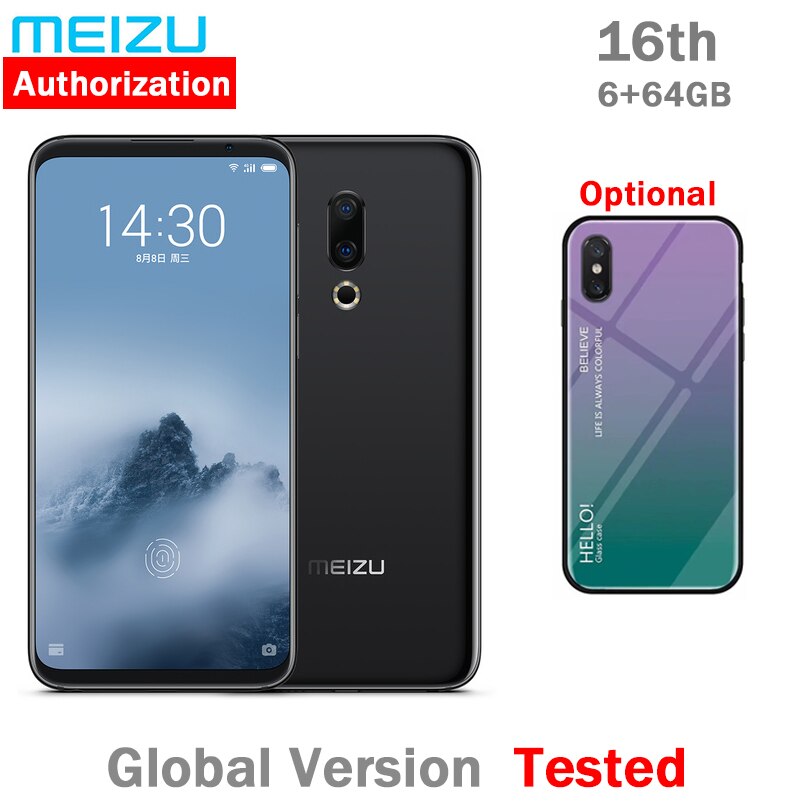 Global version Original Meizu 16th 16 4G Snapdragon 845 Adreno 630 6GB RAM 64GB ROM 6.0&quot; FHD 2160x1080P Full Screen Dual Camera