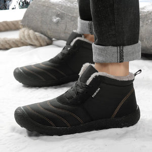 REETENE Super Warm Men Winter Boots For Men Warm Fur Waterproof Rain Boots Shoes Plush Men'S Ankle Snow Boot Botas Masculina