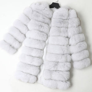 Maomoakong2019 fashion new style Real fox coat Slim round neck Winter women's natural fur jacket Coat vest girl leather