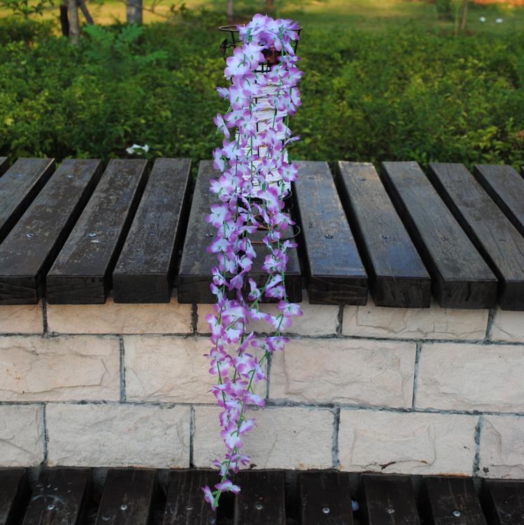 Artificial Vine Flowers Silk Fake Wisteria Ivy Vine Garden Hanging Flower Plant Home Wedding Party Decor Valentines Day Gift