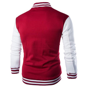 New Men/Boy Baseball Jacket Men 2018 Fashion Design Wine Red Mens Slim Fit College Varsity Jacket Men Brand Stylish Veste Homme