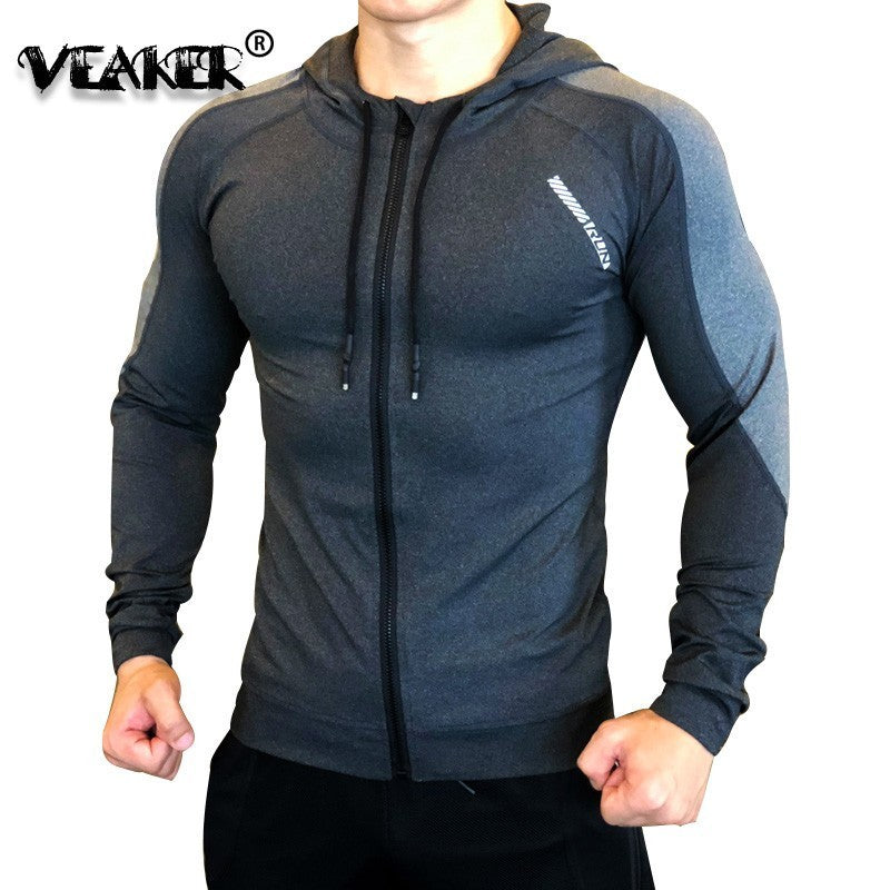 Gym Jacket Men Sports Coat Fitness Long Sleeve Running Elastic Tight Hoodies Zipper Slim Hiking Sweatshirts Male Jogging Jackets