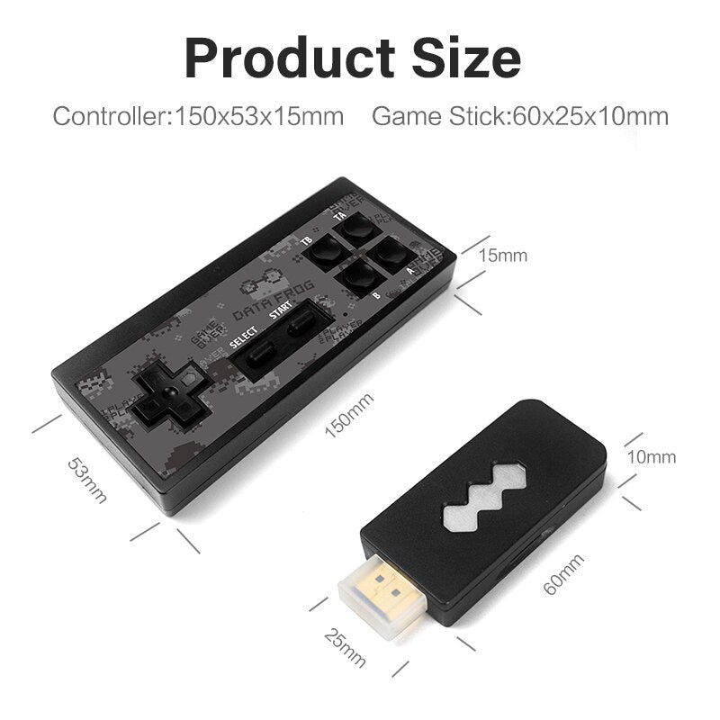 DATA FROG 4K HDMI Video Game Console Built in 568 Classic Games Mini Retro Console Wireless Controller HDMI Output Dual Players