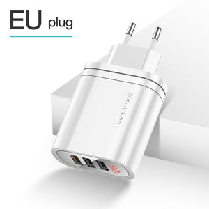 KUULAA Quick Charge 3.0 USB Charger 30W QC3.0 QC Fast Charging Multi Plug Mobile Phone Charger For iPhone Samsung Xiaomi Huawei