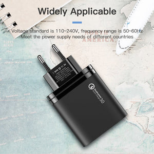 KUULAA Quick Charge 3.0 USB Charger 30W QC3.0 QC Fast Charging Multi Plug Mobile Phone Charger For iPhone Samsung Xiaomi Huawei