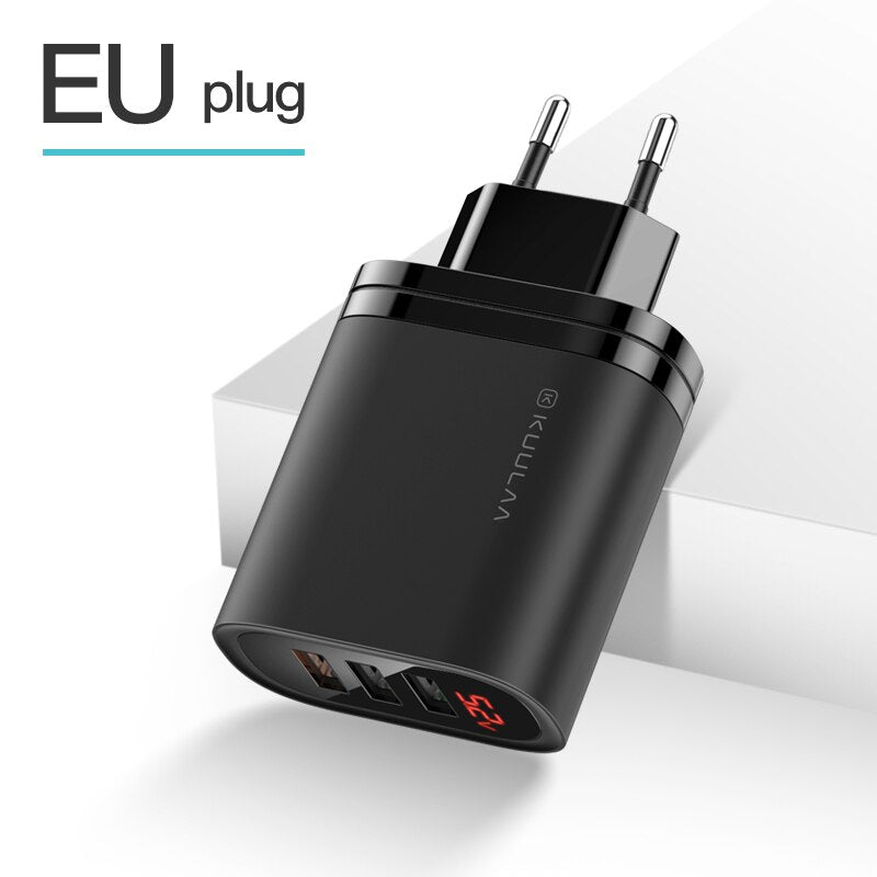 KUULAA Quick Charge 3.0 USB Charger 30W QC3.0 QC Fast Charging Multi Plug Mobile Phone Charger For iPhone Samsung Xiaomi Huawei