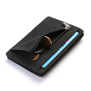 eTya Fashion Men Slim Wallet  Male Small Zipper Coin ID Business Credit Card Holder Wallets Purses Bag Pouch Case