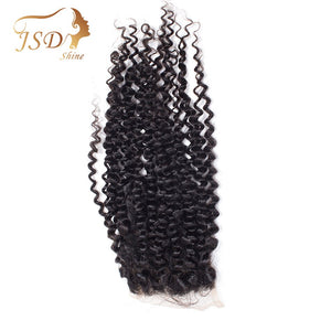 JSDShine Hair Brazilian Kinky Curly Lace Closure 8-20 inch 4*4 Free Part Remy Natural Color Human Hair Closure Free Shipping