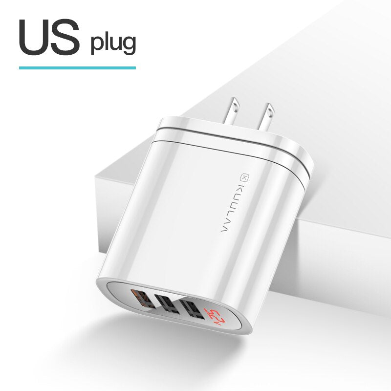 KUULAA Quick Charge 3.0 USB Charger 30W QC3.0 QC Fast Charging Multi Plug Mobile Phone Charger For iPhone Samsung Xiaomi Huawei