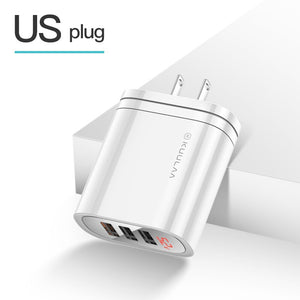 KUULAA Quick Charge 3.0 USB Charger 30W QC3.0 QC Fast Charging Multi Plug Mobile Phone Charger For iPhone Samsung Xiaomi Huawei