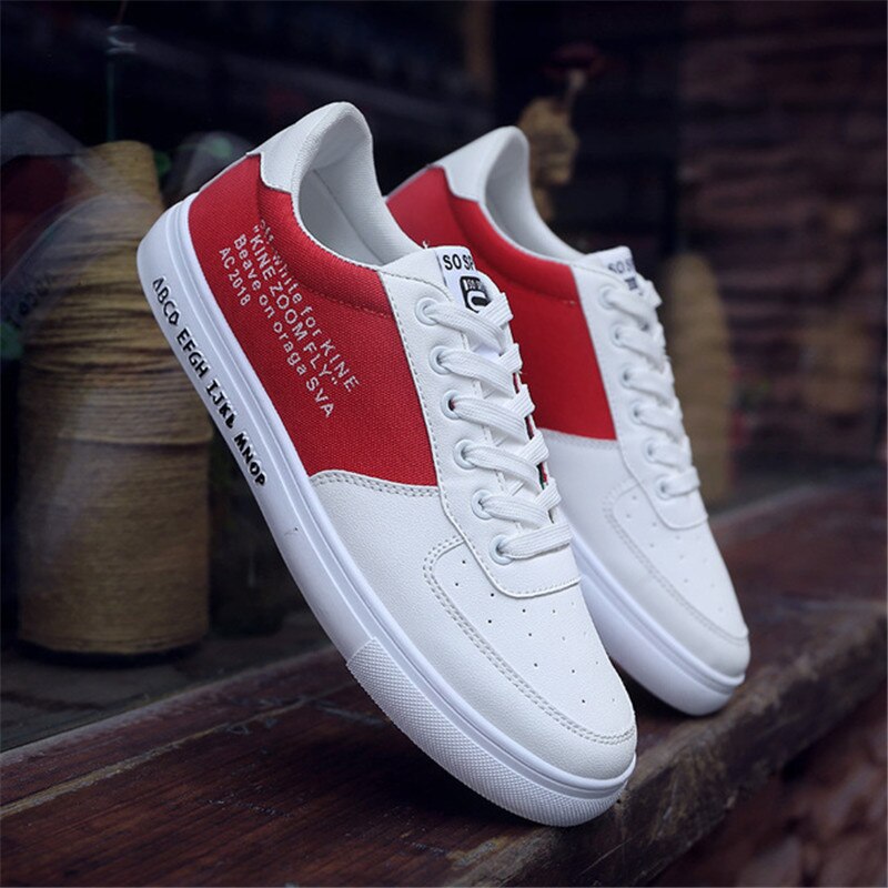 Men's Vulcanize Shoes Men Spring Autumn Top Fashion Sneakers Lace-up High Style Solid Colors Man Shoes Fashion Flat Loafers Shoe