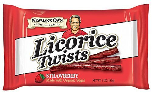 Newman's Own Organics Sour Licorice Twists - Strawberry - Case Of 8 - 5.5 Oz.