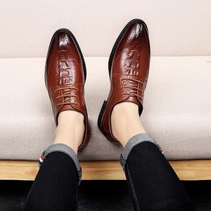 QZHSMY Mode Formelle Chaussures Hommes 2019 de Haute Qualit&eacute; Homme Chaussures En Cuir V&eacute;ritable Oxford Noir