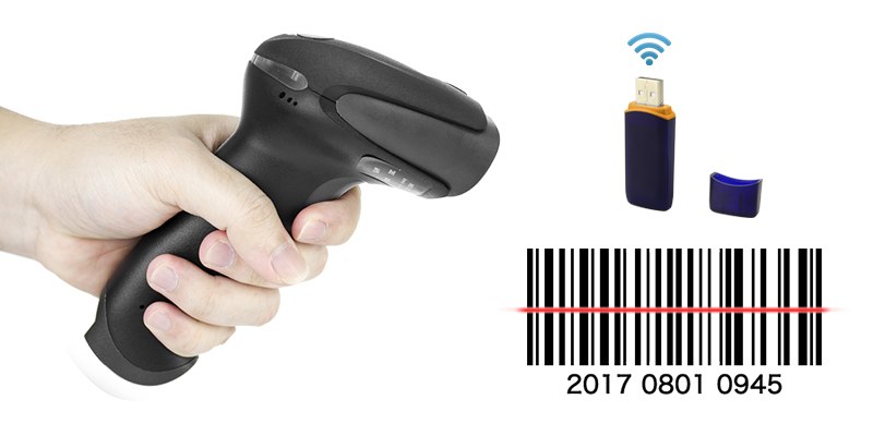 Wireless Laser Barcode Scanner Long Range Cordless Bar Code Reader for POS and Inventory - NT-2028