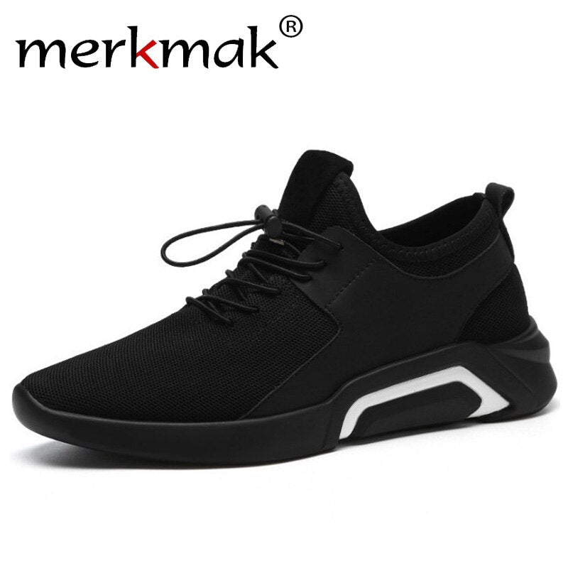 merkmak Brand 2019 New Breathable Comfortable Mesh Men Shoes Casual Lightweight Walking Male Sneakers Fashion Lace Up Footwear