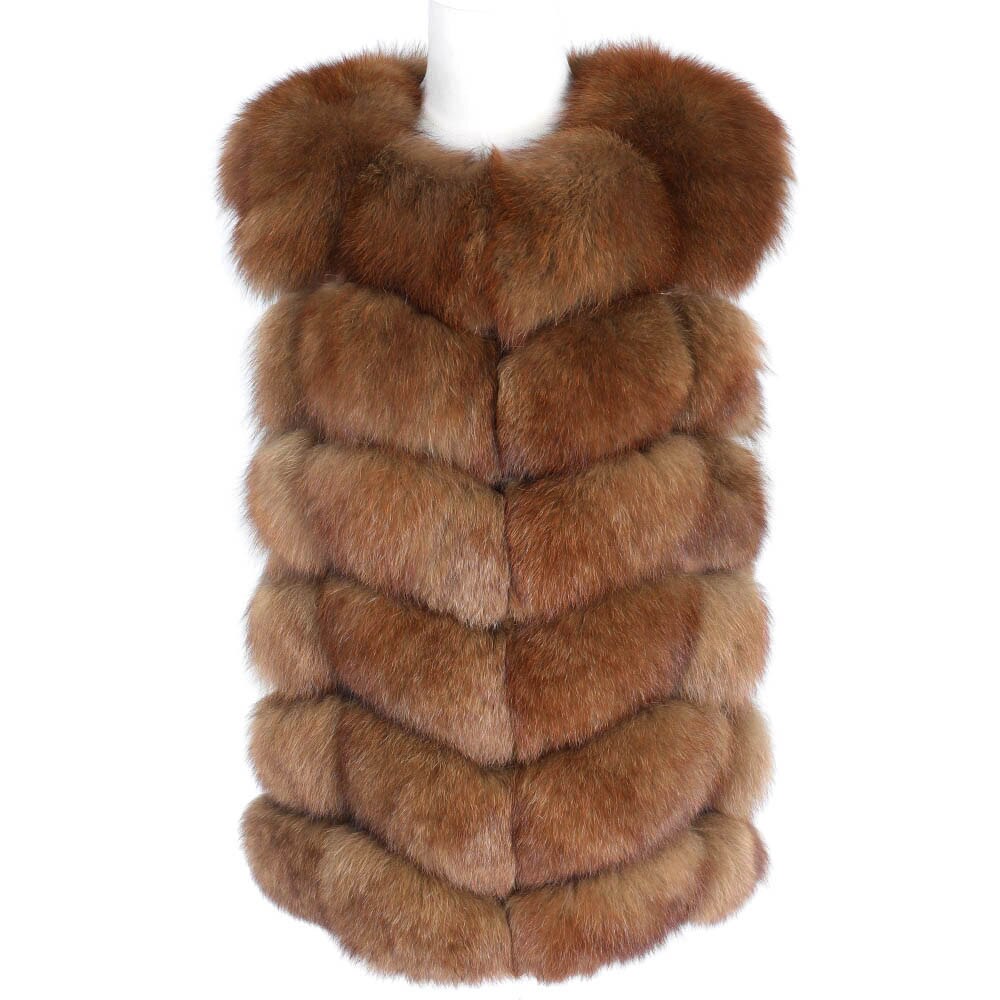 Maomoakong2019 fashion new style Real fox coat Slim round neck Winter women's natural fur jacket Coat vest girl leather