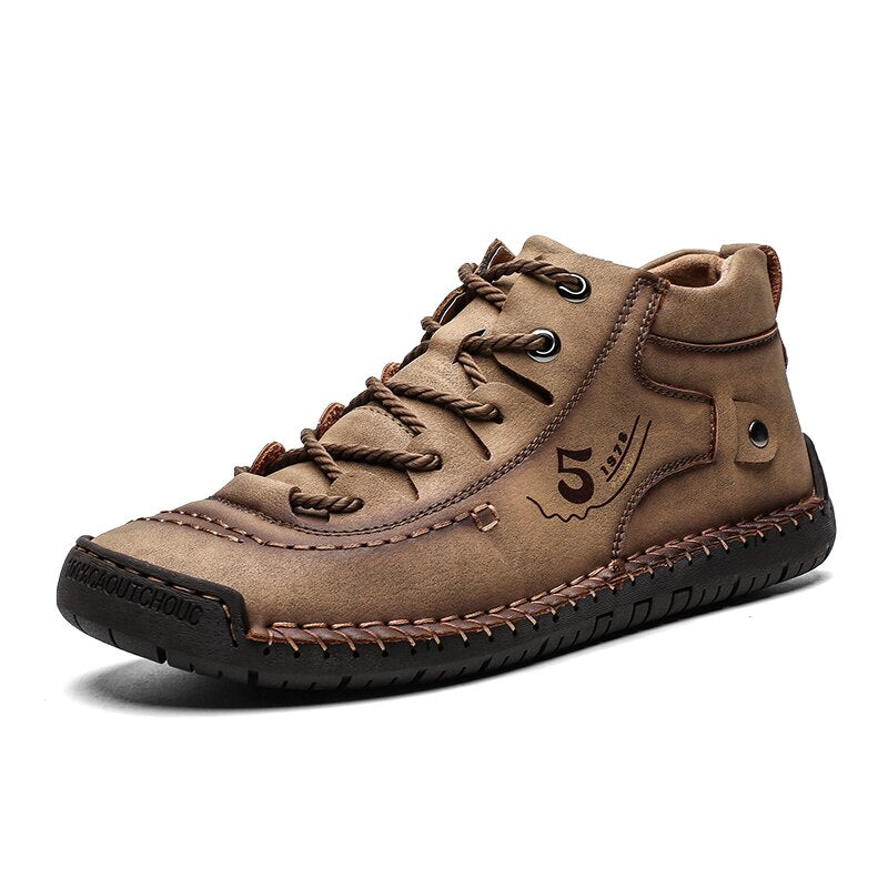 2019 Winter Shoes Men Warm Casual Leather Fashion Comfortable Flat Boots Men Lace-up Shoes Winter Male Hiking Boots Big Size