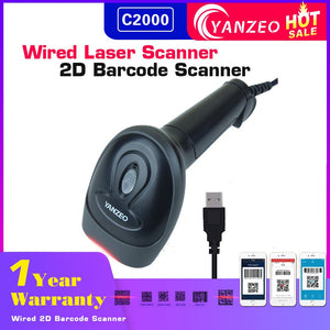 Yanzeo Portable USB Wired Wireless Handheld Bluetooth 1D/2D QR Bar Code Reader PDF417 IOS Android IPAD Barcode Laser Scanner