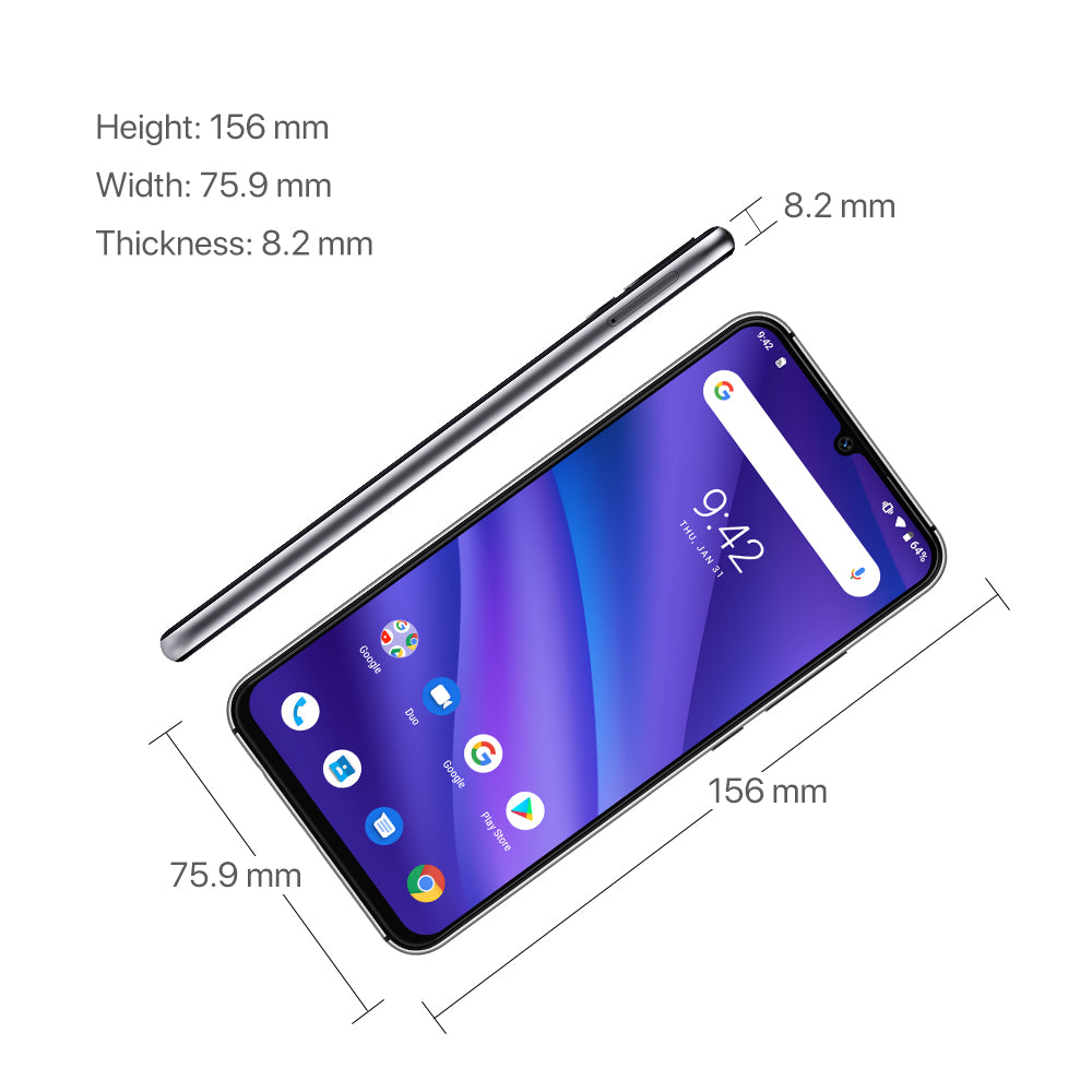 Global Version UMIDIGI A5 PRO Android 9.0 Octa Core 6.3' FHD+ Waterdrop 16MP Triple Camera 4150mAh 4GB RAM 4G Celular Smartphone