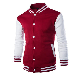 New Men/Boy Baseball Jacket Men 2018 Fashion Design Wine Red Mens Slim Fit College Varsity Jacket Men Brand Stylish Veste Homme