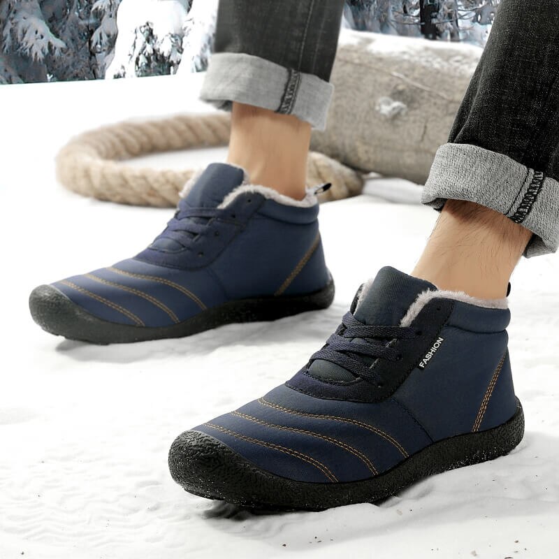 REETENE Super Warm Men Winter Boots For Men Warm Fur Waterproof Rain Boots Shoes Plush Men'S Ankle Snow Boot Botas Masculina