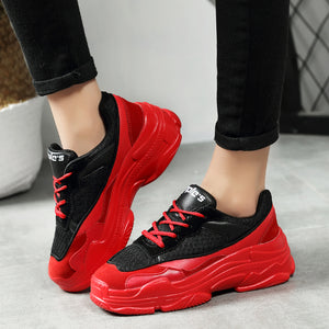 Sapatas das mulheres Elegantes 6 CENT&Iacute;METROS INS Amortecimento Sneakers Mulheres Altura Crescente Sapatos de Plataforma Respir&aacute;vel Onda Andando T&ecirc;nis Para A Menina