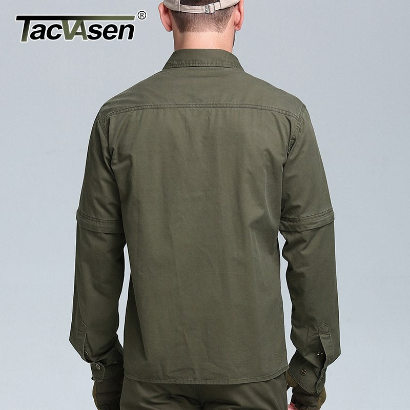 TACVASEN Light Weight Military Jacket Men Spring Cotton Jacket Coat Tactical Jackets Detachable Sleeve Cargo Coat TD-BJZS-002
