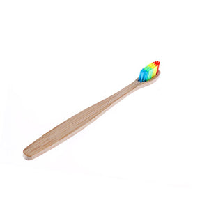 OSHIONER 1PC Natural Bamboo Handle Toothbrush Rainbow Colorful Whitening Soft Bristles Bamboo Toothbrush Eco-friendly Oral Care