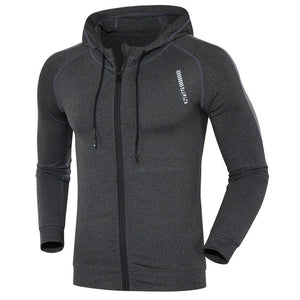 Gym Jacket Men Sports Coat Fitness Long Sleeve Running Elastic Tight Hoodies Zipper Slim Hiking Sweatshirts Male Jogging Jackets