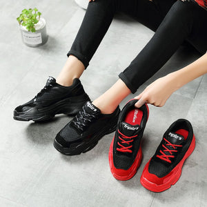 Sapatas das mulheres Elegantes 6 CENT&Iacute;METROS INS Amortecimento Sneakers Mulheres Altura Crescente Sapatos de Plataforma Respir&aacute;vel Onda Andando T&ecirc;nis Para A Menina