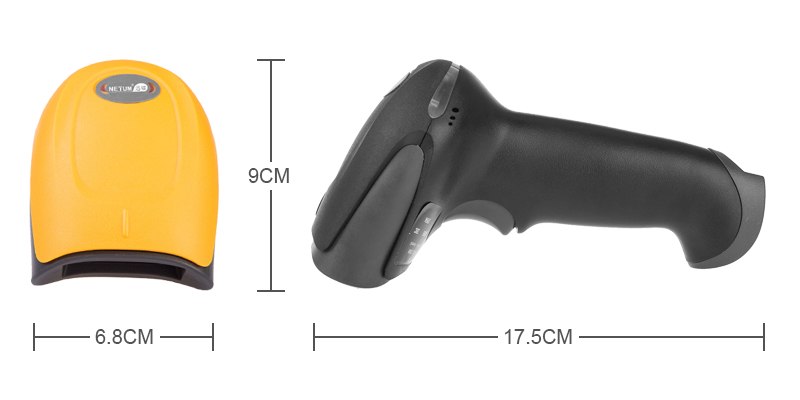 Wireless Laser Barcode Scanner Long Range Cordless Bar Code Reader for POS and Inventory - NT-2028