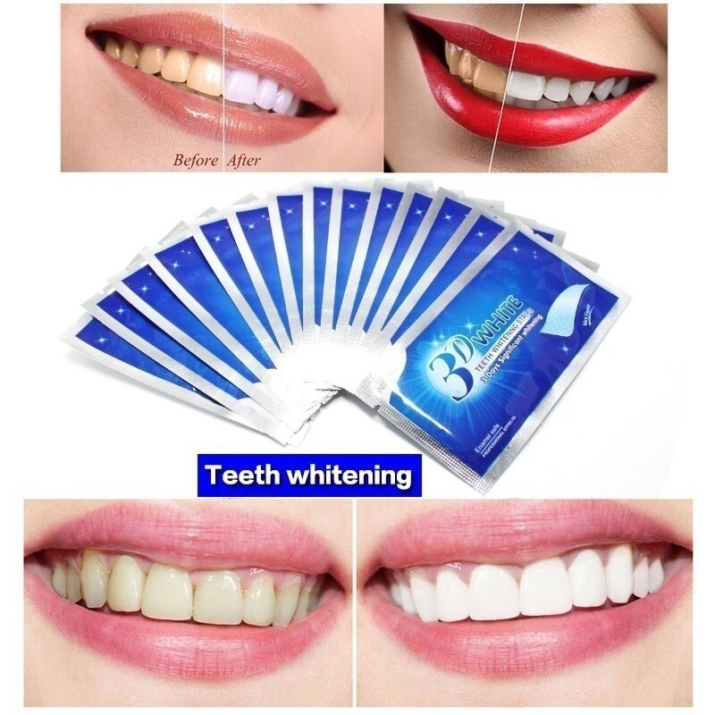 28Pcs/14Pair false Teeth Veneers Dentist 3D White Gel Teeth Whitening Strips Tooth Dental kit Oral Hygiene Care Strip sets