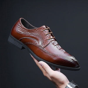 QZHSMY Mode Formelle Chaussures Hommes 2019 de Haute Qualit&eacute; Homme Chaussures En Cuir V&eacute;ritable Oxford Noir