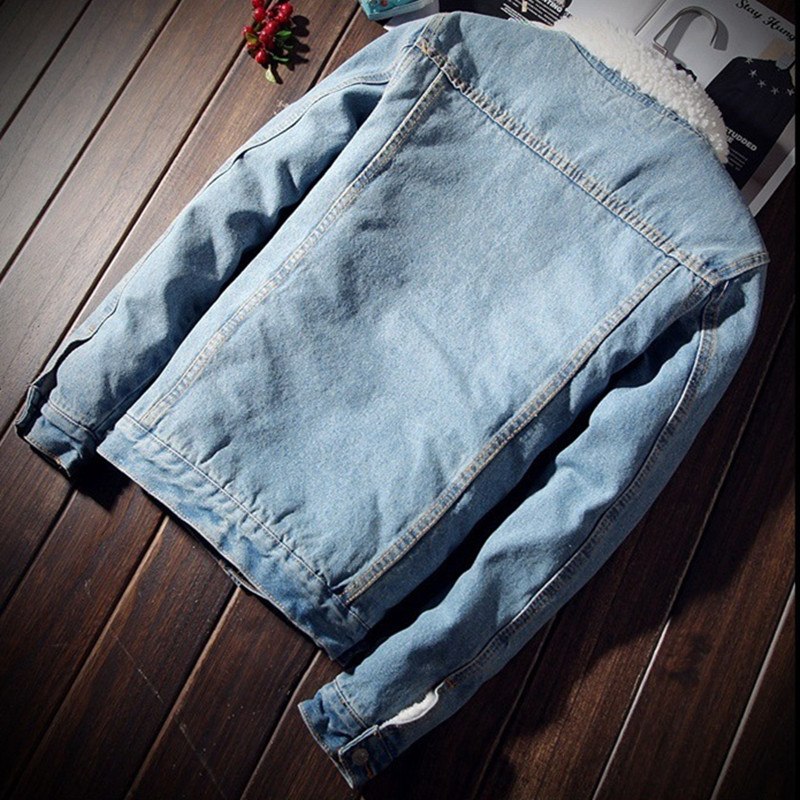 Winter New Year Hot Jeans Jacket Men Windbreaker Warm Coat Casual Pocket Hip Hop Streetwear Male Denim Jacket Skt Plus Size 5XL