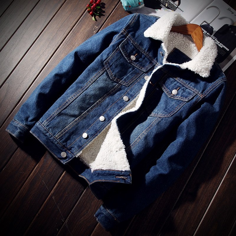 Winter New Year Hot Jeans Jacket Men Windbreaker Warm Coat Casual Pocket Hip Hop Streetwear Male Denim Jacket Skt Plus Size 5XL