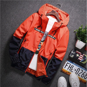 2019 Spring Autumn Bomber Hooded Jacket Men Casual Slim Patchwork Windbreaker Jacket Male Outwear Zipper Thin Coat Male Clothing