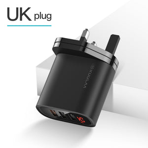 KUULAA Quick Charge 3.0 USB Charger 30W QC3.0 QC Fast Charging Multi Plug Mobile Phone Charger For iPhone Samsung Xiaomi Huawei