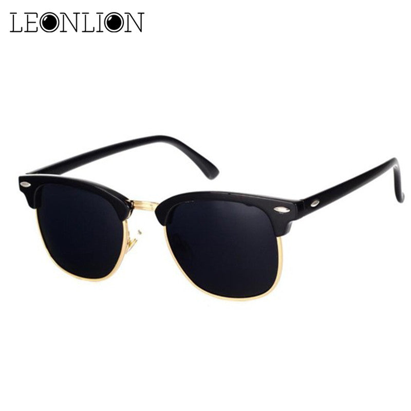 LeonLion  Polarized Semi-Rimless Sunglasses Women/Men Polarized UV400 Classic Brand Designer Retro Oculos De Sol Gafas