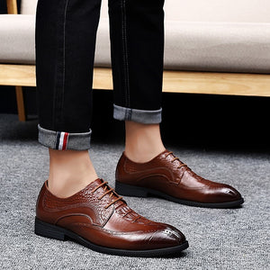 QZHSMY Mode Formelle Chaussures Hommes 2019 de Haute Qualit&eacute; Homme Chaussures En Cuir V&eacute;ritable Oxford Noir